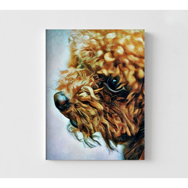 Caniche, reproduction de peinture à l'huile, impression d'art mural encadré, impression de peinture canine, petit chien