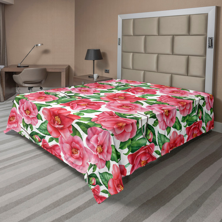 Ambesonne, drap plat floral pivoines, art botanique printanier