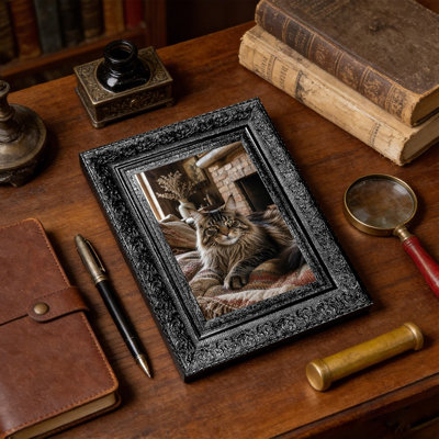 Cadre photo raffiné 5 pièces x 7 po 1PC noir