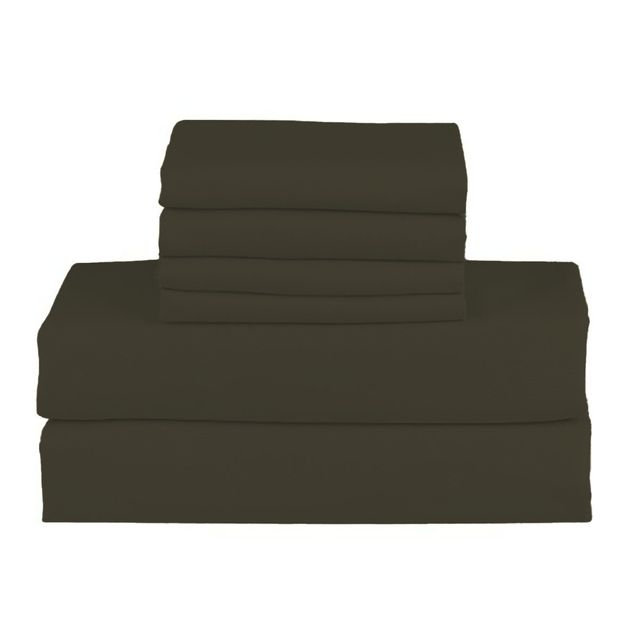 Hotel Luxurious Bamboo Blend Deep Pockets Breathable Cooling Bed Sheet Set 2000 Series, Queen Sheet Set + 4 Pillowcases