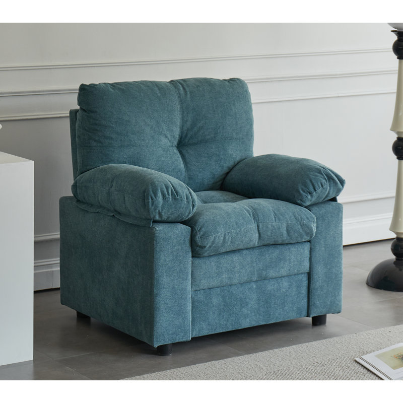 Chaise avec accoudoirs rembourrés 38,3 po, Bleu
