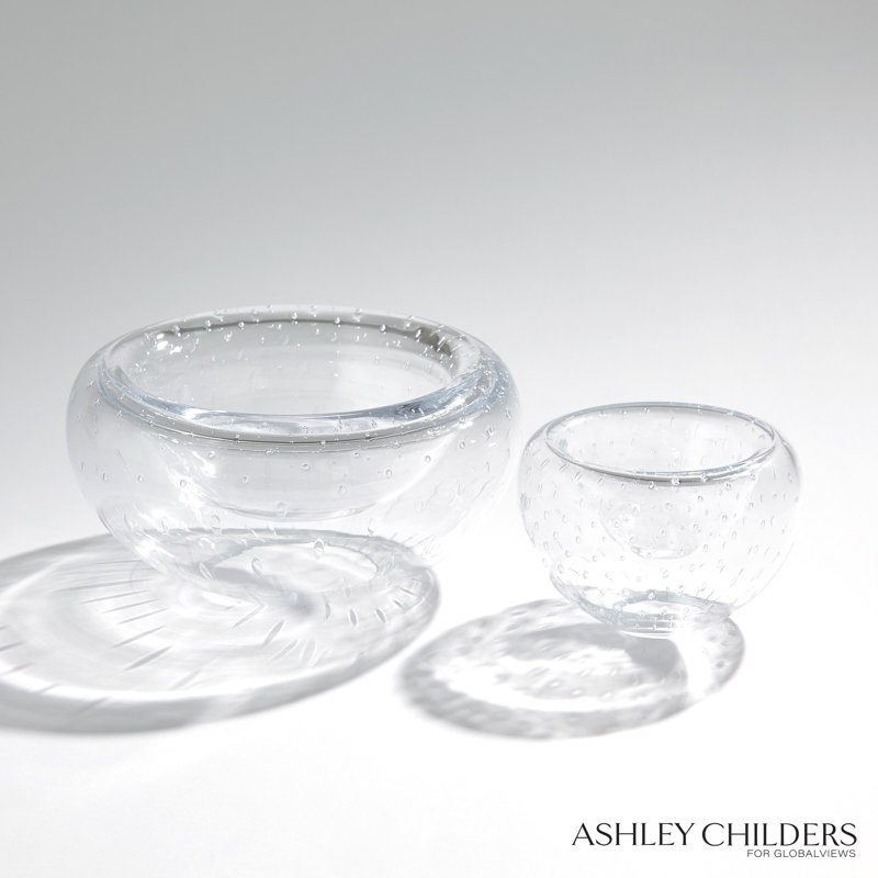 Double Take Bowl-Clear Seeded-Med, 4" H x 6" W x 6" D