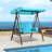 Deluxe Outdoor Patio Porch 2-seat Swing with Stand and Cup Holders and Cushions and Canopy and Pillow Included, Beige-233755797-174267171-136709743