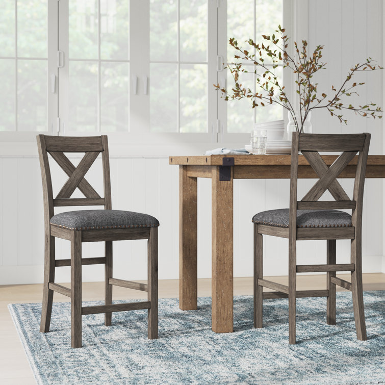 Wasdale Upholstered Counter Stool with Solid Wood Frame