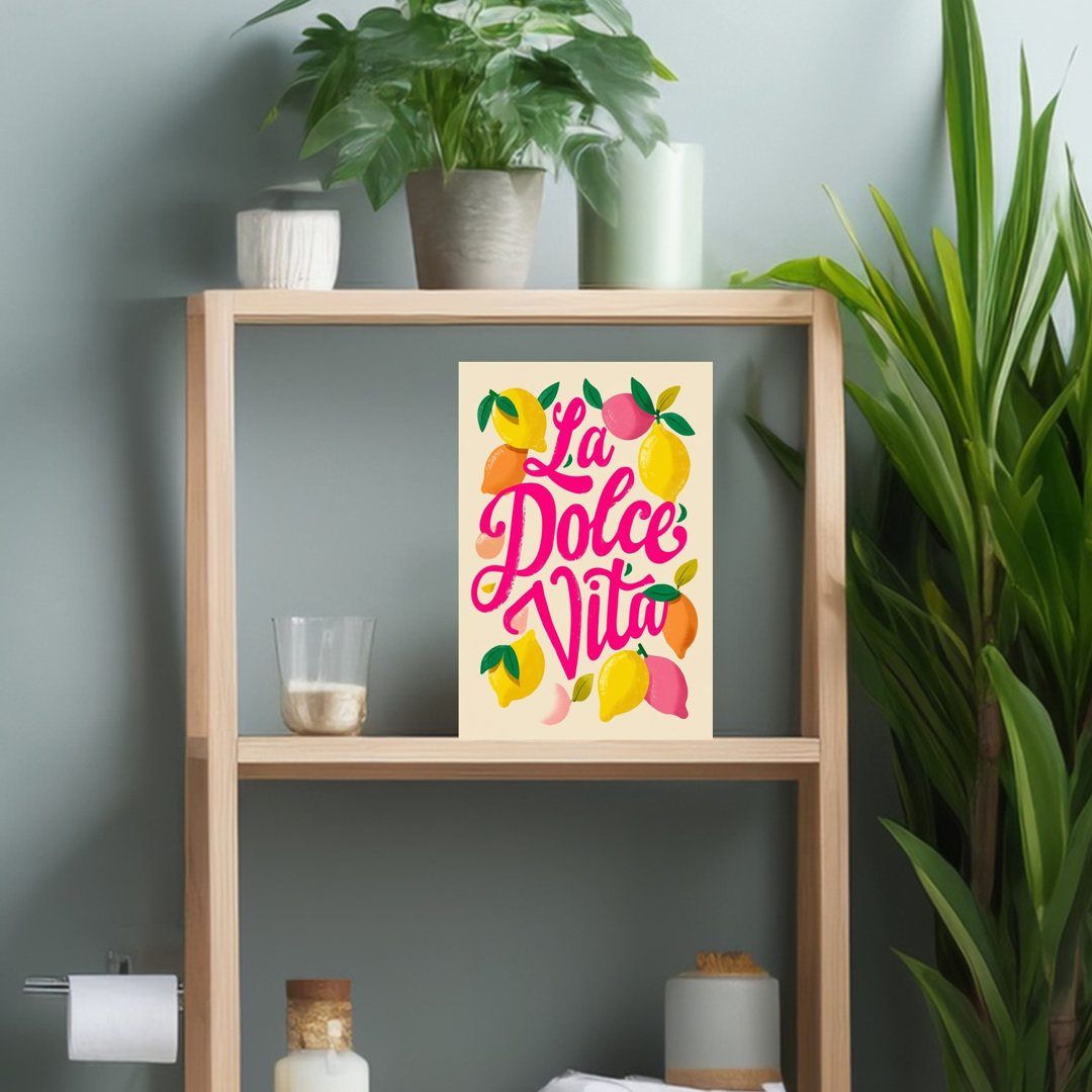 La Dolce Vita Lemons Vibrant Abstract Contemporary Fruit Summer Wall Art Print