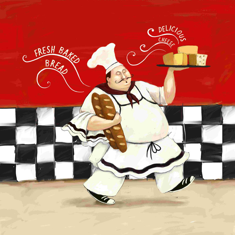 «Happy Chef», impression sur toile tendue, L 12 po x H 12 po