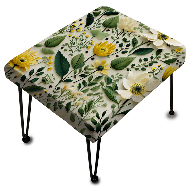 Meadow Greenery Botanical Green - Repose-pieds rectangulaire botanique