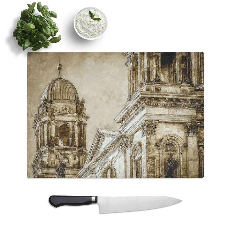 Tempered Glass Dom Berlin Cathedral Chopping Board, 28.5 cm x 39 cm