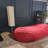 Traditional 8 Foot Cylindrical Suede Bean Bag, Red-1837644109