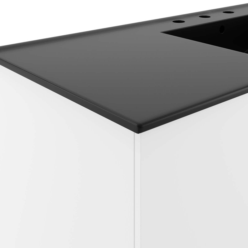Modway 48" Single Sink Bathroom Vanity Set, Blanc, Noir