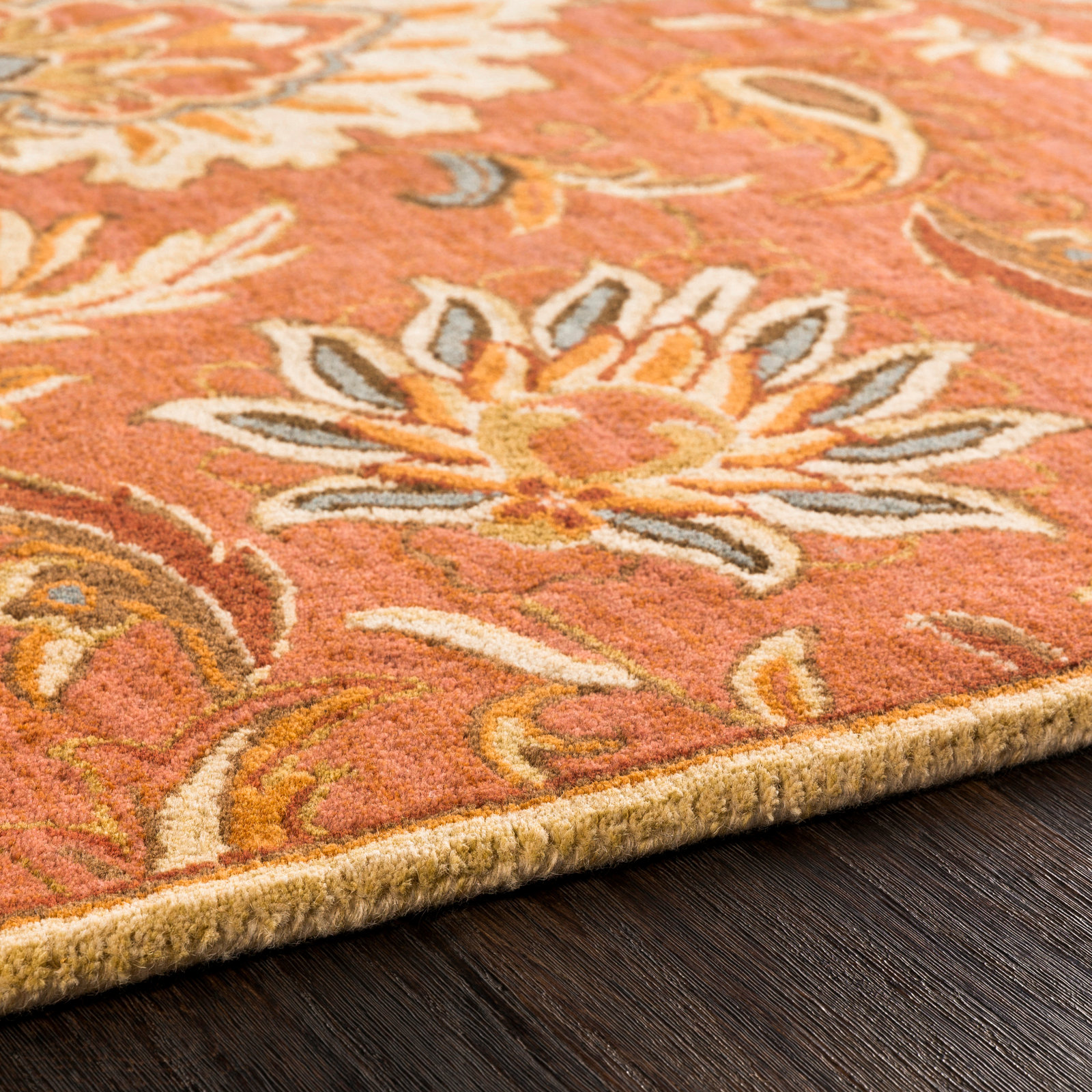Aaron Terracotta Orange Hand-Tufted Wool Rug, Runner 3' x 12'