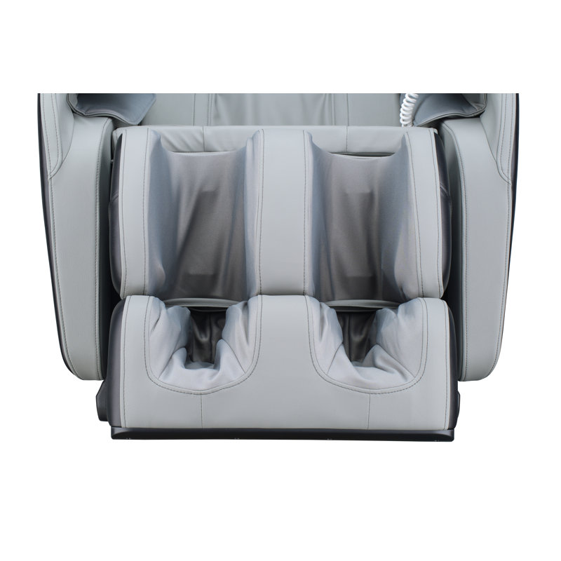 Black and Gray Faux Leather Full Body Massage Chair with Heating and USB Port