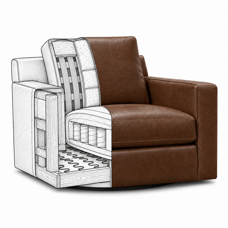 Chaise pivotante Madison, Berkshire Cuero