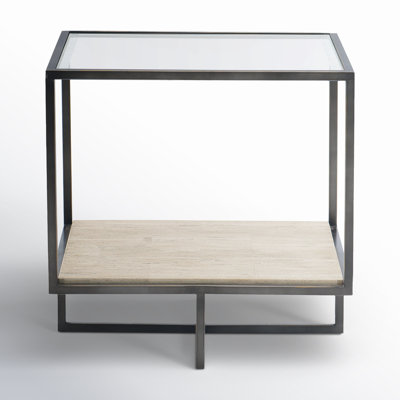 Harlow Glass Top End Table