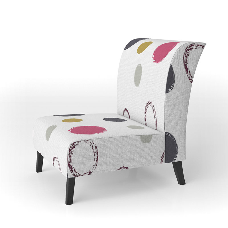 Fauteuil de chambre rembourré à motifs multicolores à pois abstraits