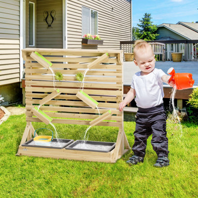 Outsunny 36'' x 36.8'' Solid Wood Rectangle Sandbox