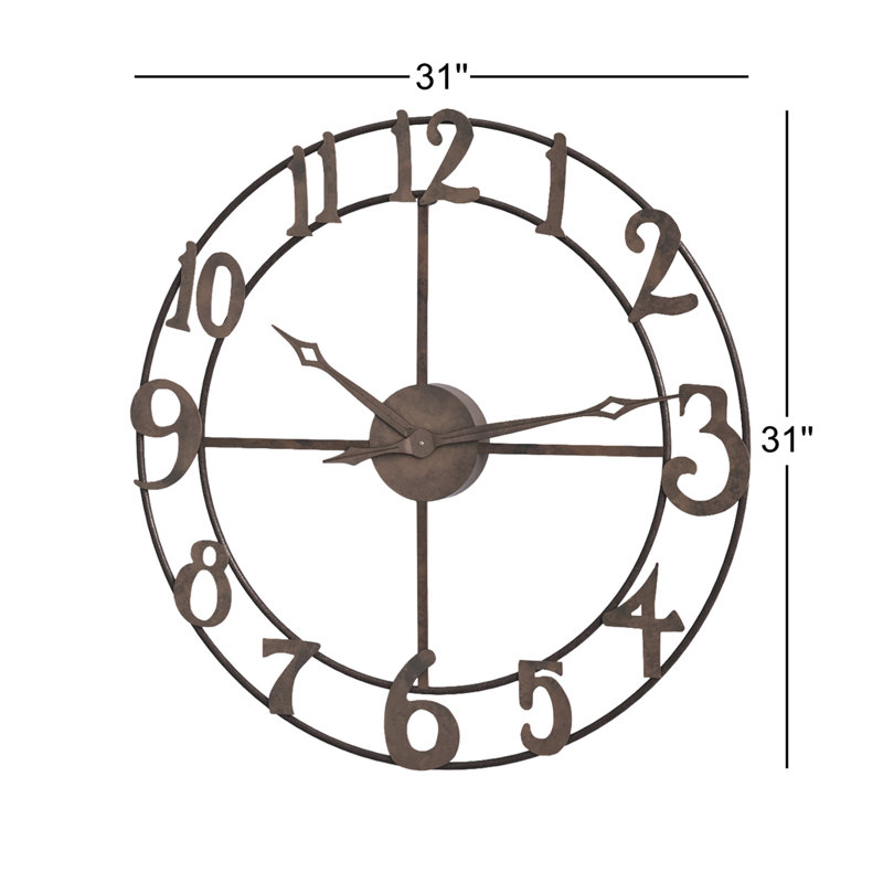 Très grande horloge murale 31 po Alviso