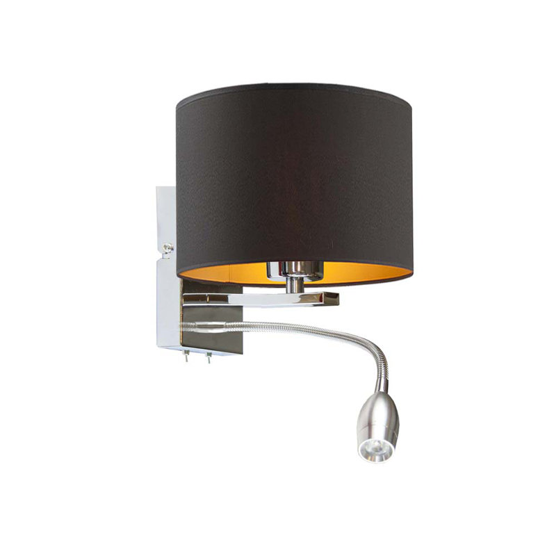 Schermerhorn LED Armed Sconce, Nickel, Black