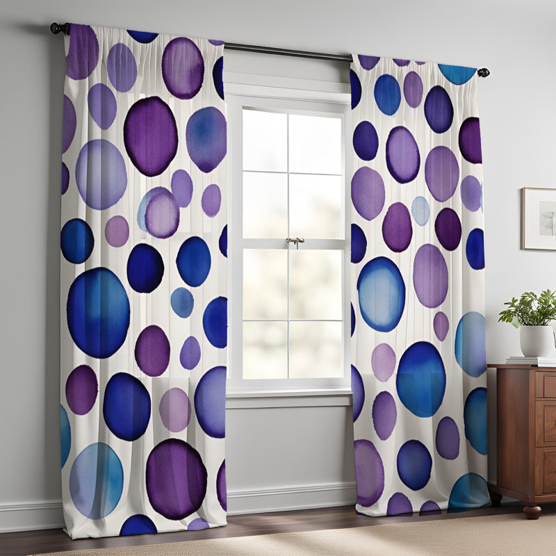 Paire de rideaux semi-transparents en polyester Sharinda, L 20 po x L 82 po