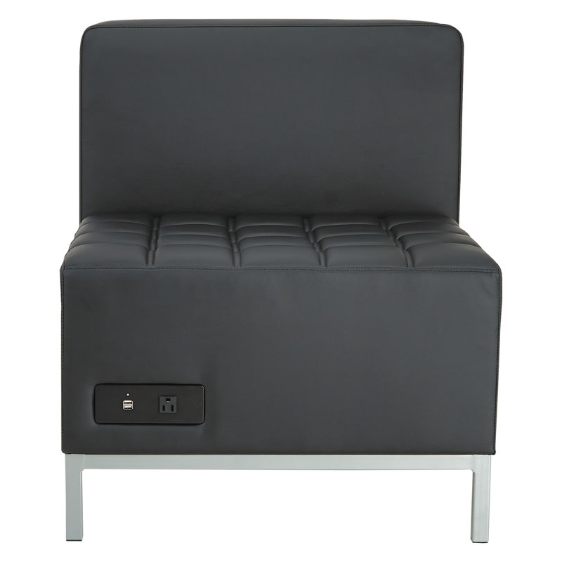 Vinyl 26.38'' Reception Loveseat