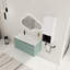 Meuble-lavabo flottant 36 po avec lavabo en résine en forme de goutte, armoire latérale et portes à fermeture douce, armoire combinée (emballage KD)