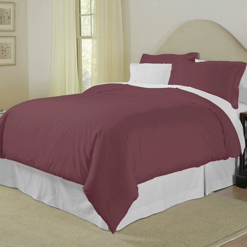 100% Cotton Sheet Set, Full Sheet Set with 2 Pillowcases, Plum