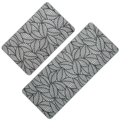 Multi-Size Jungle Essence Leaf Pattern Mat Sleek Design, Non-Slip, Low Profile, Durable Comfort