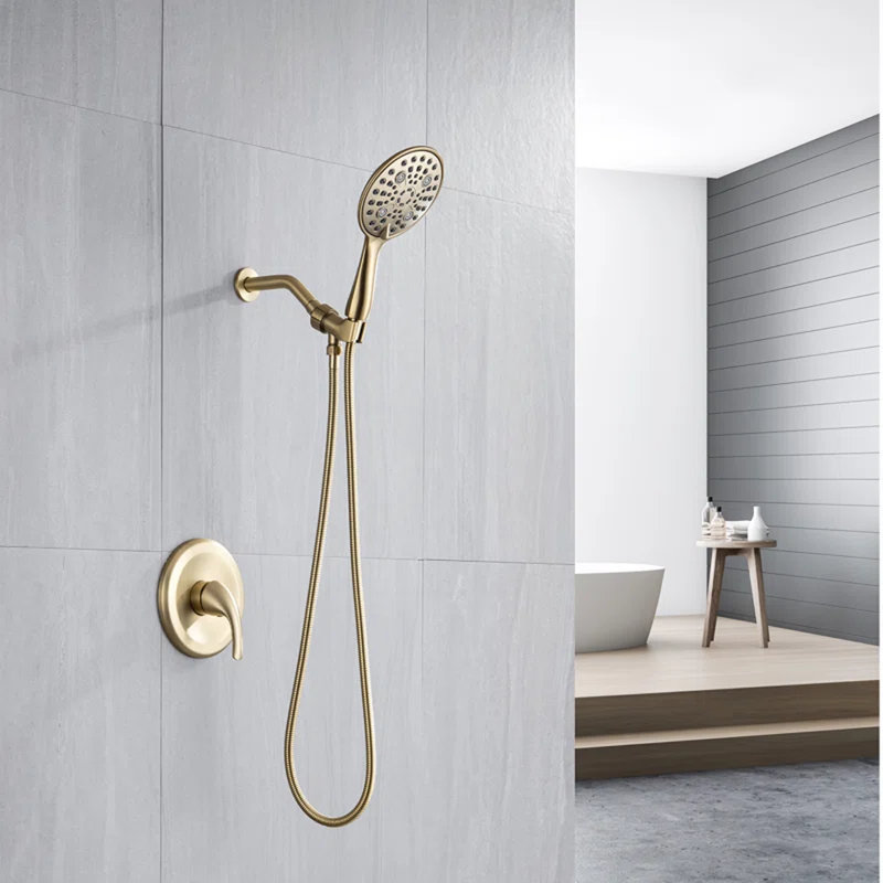 Shower Only Faucet with Rough-in Valve, Brushed Gold