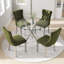 Ensemble de salle à manger à piédestal rond 5 pièces avec chaise capitonnée en velours pour salle à manger et salon-1248467045-1246170666-1248467042