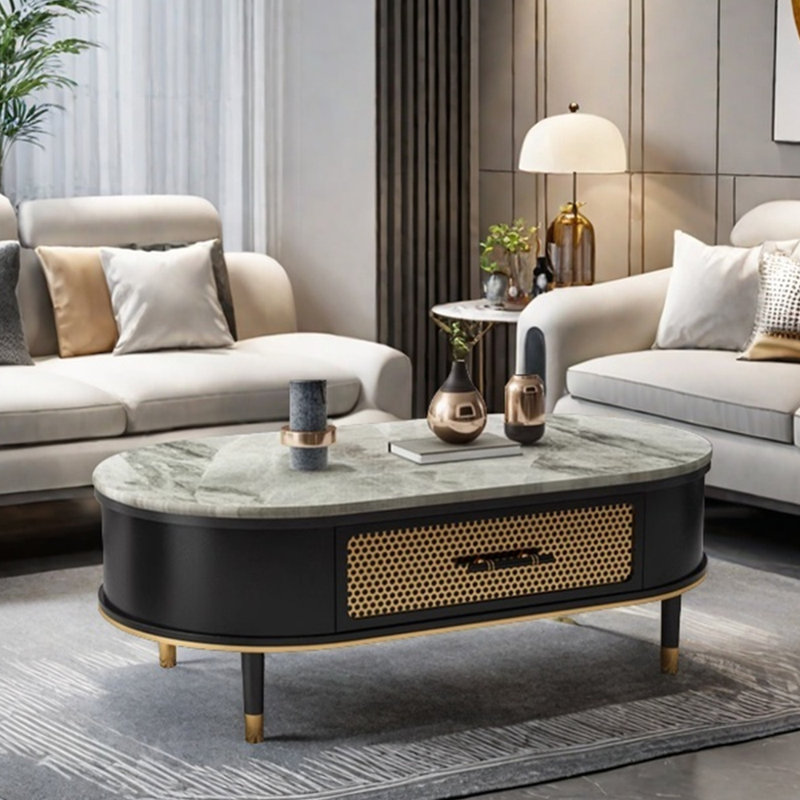 Table basse légère et luxueuse, H 17,71 po x L 51,18 po x l 27,55 po