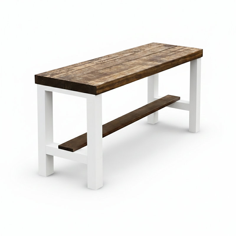 Banc d'entrée de style rustique, Brun foncé / blanc