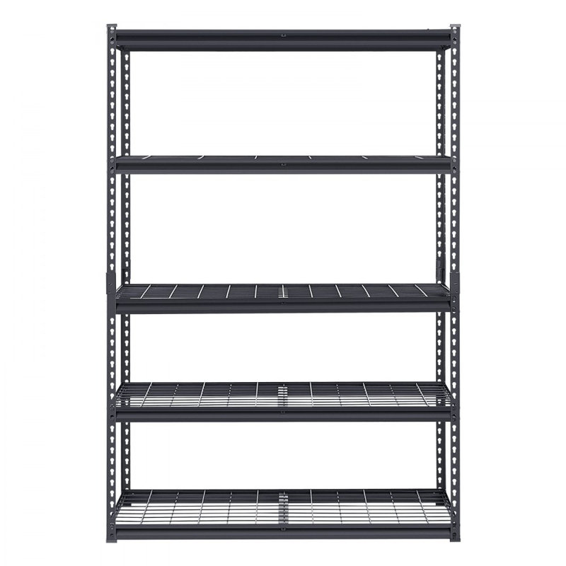 Étagères de rangement Étagères de garage robustes réglables, Noir mat, H 72 po x l 48 po x P 20 po