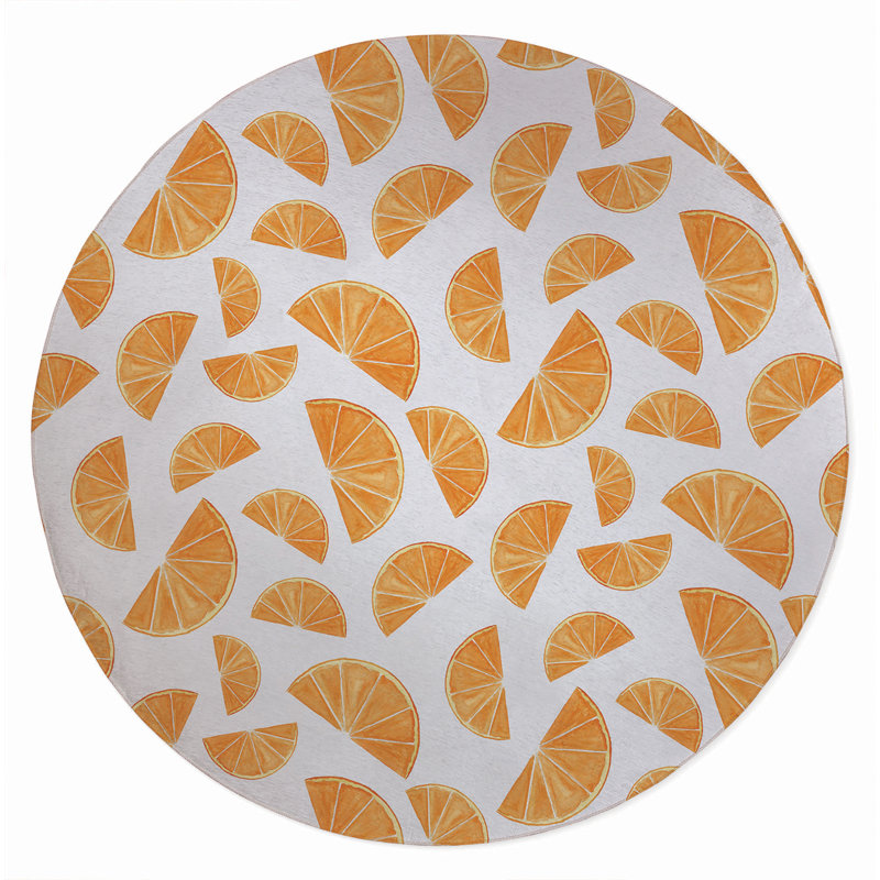 Tapis d'extérieur Summer Oranges, Rond 5 pi