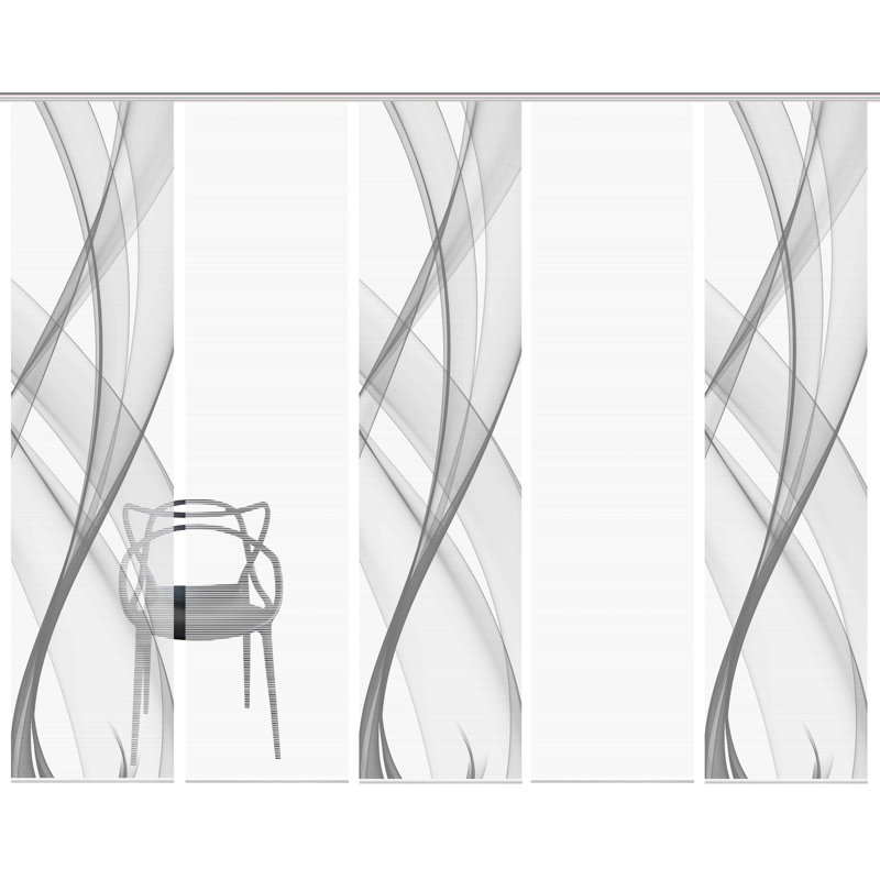 Semi Sheer Sliding Panel, in Grey
