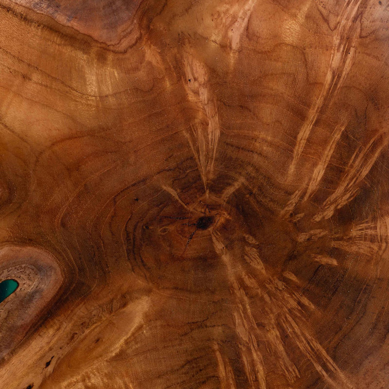 Table de bout Bali & Pari Anan en bois de teck et résine époxy