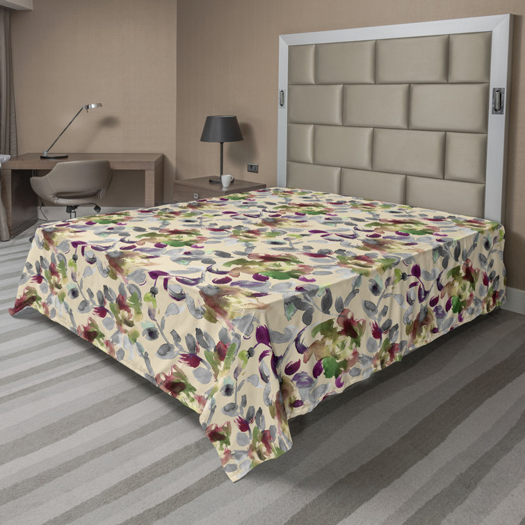 Ambesonne, drap plat floral pivoines, art botanique printanier
