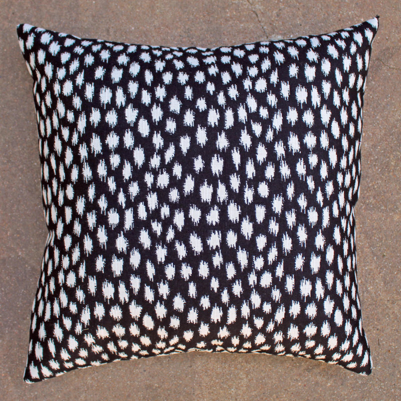 Pebble Beach Square Pillow Cover & Insert, Black