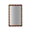 Miroir de style Mid-Century moderne avec cadre en bois massif, miroir de chambre haute définition mural non-déformable, miroir de salon, brun