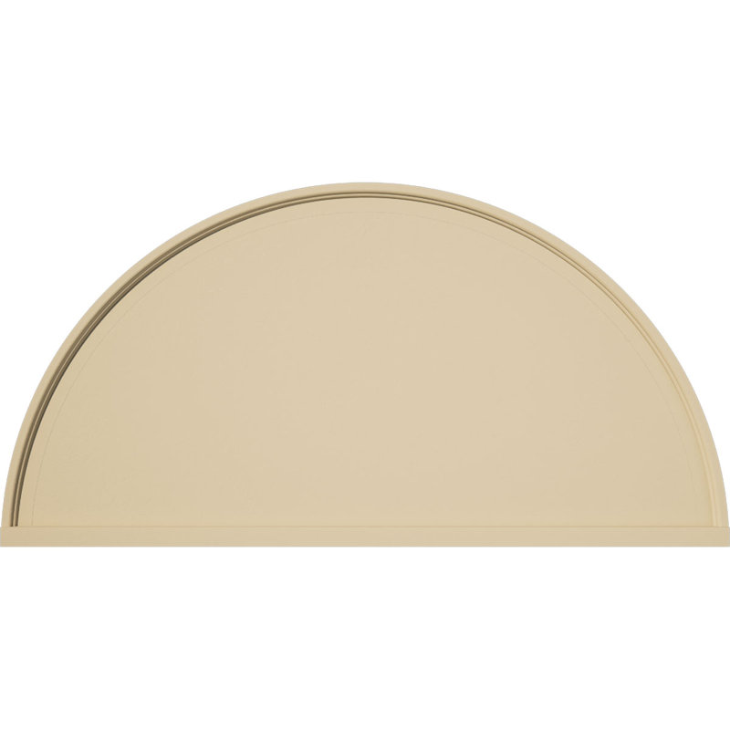 Demi-rond signature fronton en uréthane, brun clair apprêté, 38 po x 19 po x 2 po, Aucune, Lisse