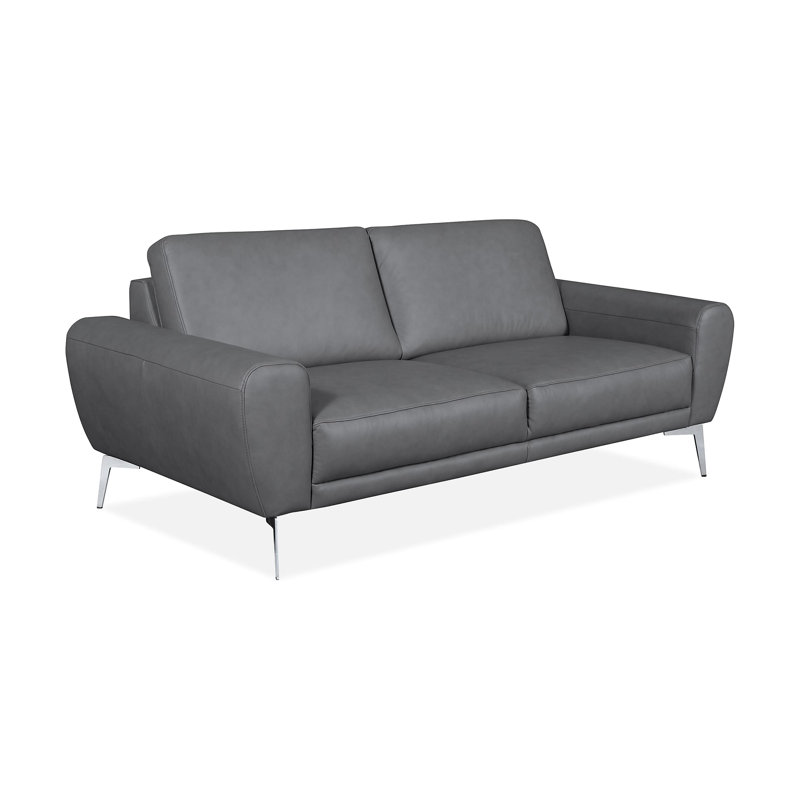 Kilmarnock Genuine Leather 3-seater Sofa, Grey