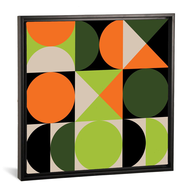 «Tic-Toc I» par Greg Mable - impression d'art graphique, Toile avec cadre noir, H 18 po x l 18 po x 1,5 po