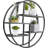 Floating Wall Shelf With 4 Tiers - Round Decorative Hanging Storage For Home Decor - Sturdy Metal And Wood Construction - Sphere Shape Mounted Shelving Unit