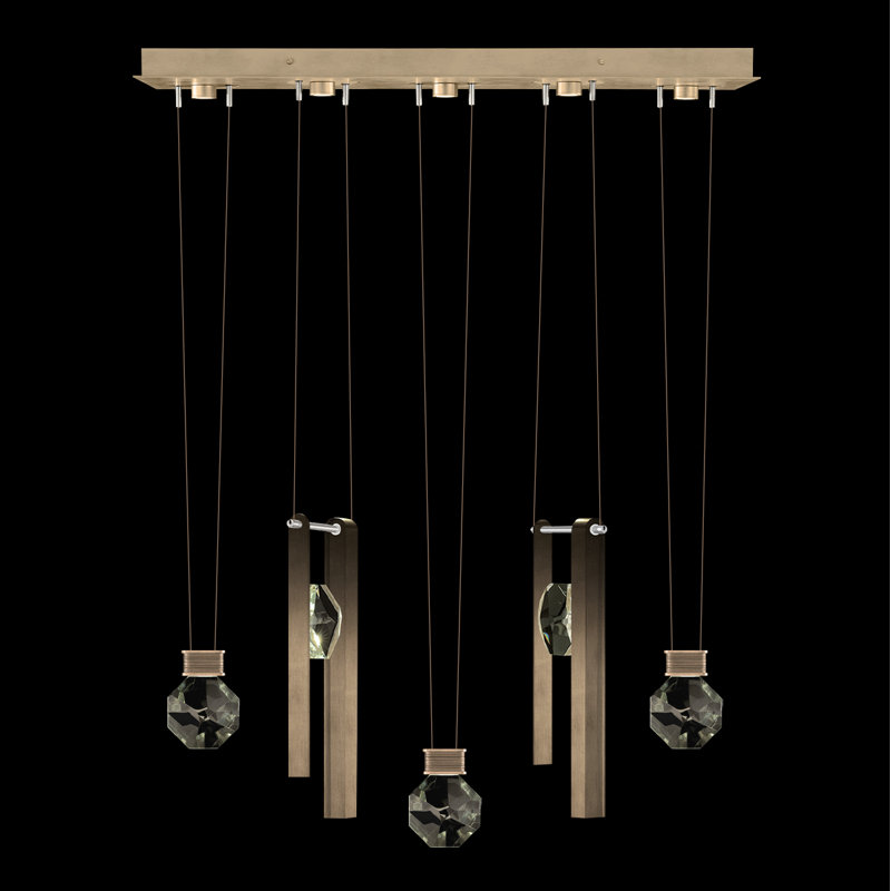 Luminaire suspendu linéaire l 43 po Aria, Bronze ombré doux
