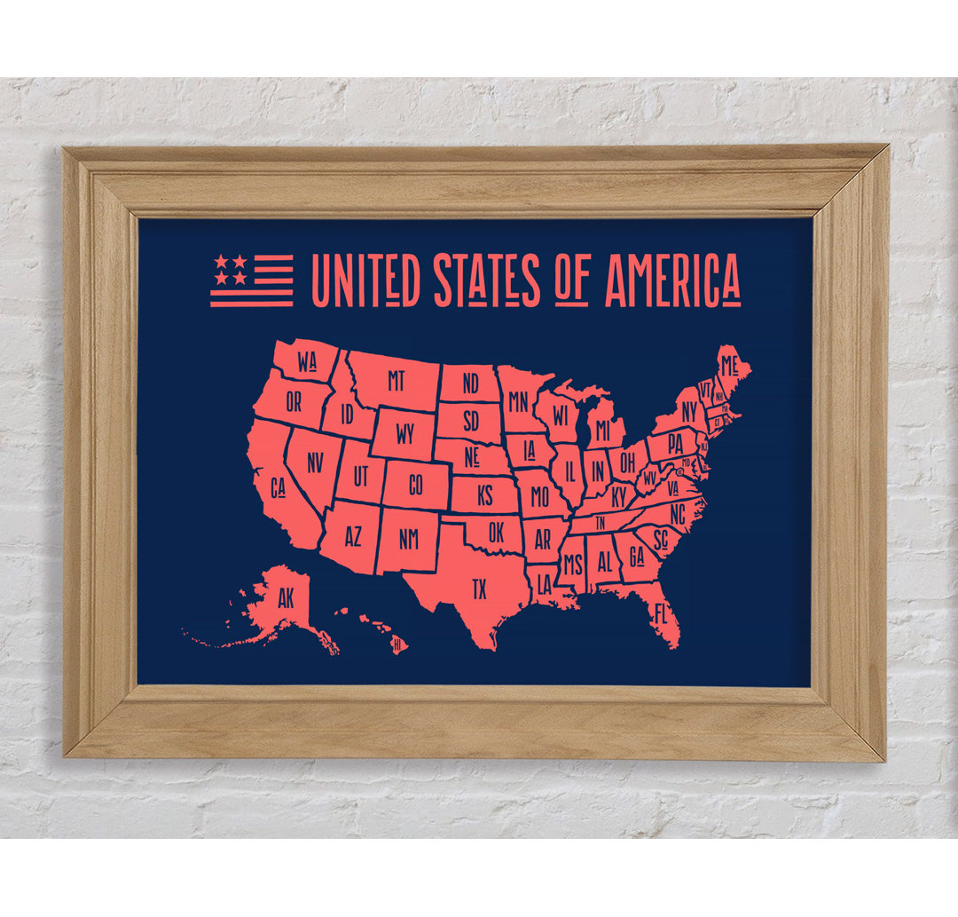 States Of America 1 Gerahmter Druck Wandkunst