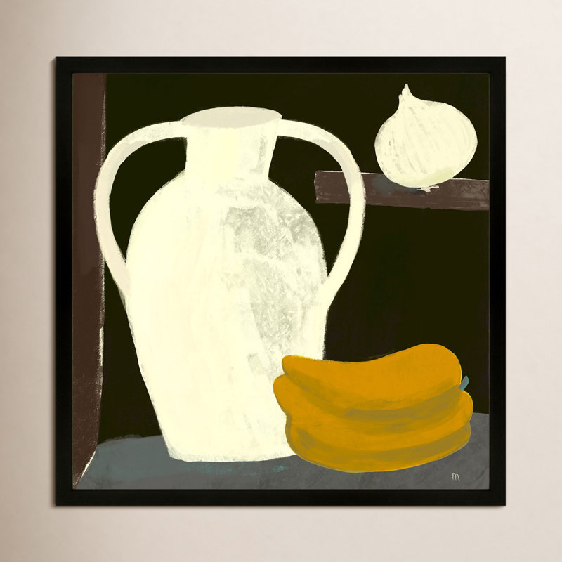 Chataignier Kitchen Shelf - Painting on Paper, Noir, H 36 po x l 36 po x P 1,25 po