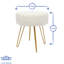 Harbour Housewares Round Boucle Footstools - Cream - Pack of 2-96071834