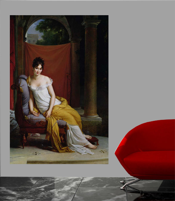 Adhésif décoratif «Gerard Portrait of Lady Recamier» (19e), H 24 po x l 16 po