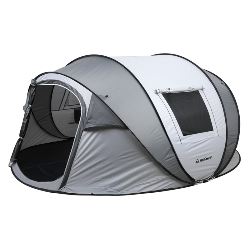 4-6 Persons White + Gray Pop-Up Boat Tent, Blanc / Gris