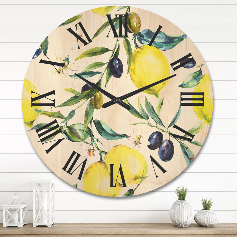 Horloge murale Lemon and Olive Branches II, Très grand