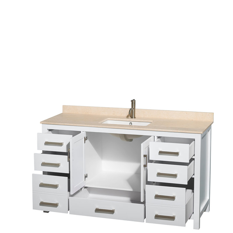 Sheffield 60" Single Bathroom Vanity Set, White